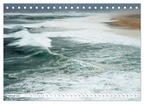 Produktbild: WASSERBERGE - Die Riesenwellen von Nazar&eacute; (Tischkalender 2026 DIN A5 quer), CALVENDO Monatskalender