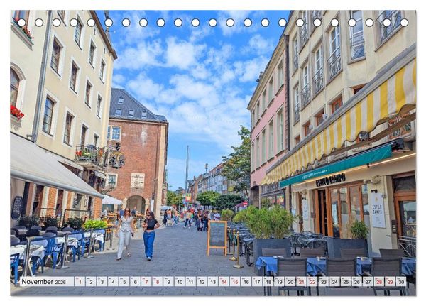 Produktbild: D&uuml;sseldorf Vom Ufer bis zur Skyline (Tischkalender 2026 DIN A5 quer), CALVENDO Monatskalender