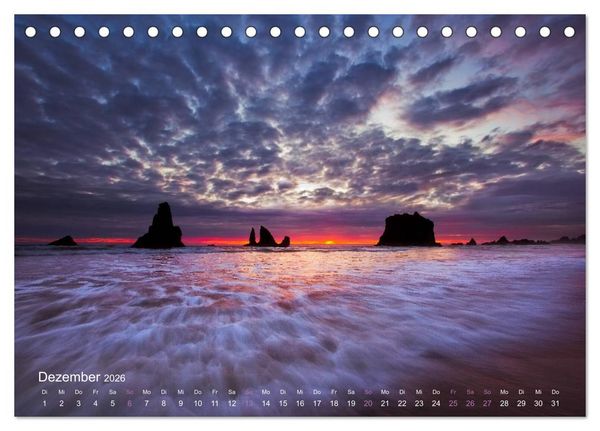 Produktbild: Land im Licht - Berge und K&uuml;sten in Oregon und Washington - von Jeremy Cram (Tischkalender 2026 DIN A5 quer), CALVENDO Monatskalender