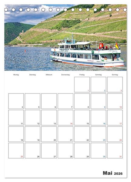 Produktbild: Rheingau Terminplaner (Tischkalender 2026 DIN A5 hoch), CALVENDO Monatskalender