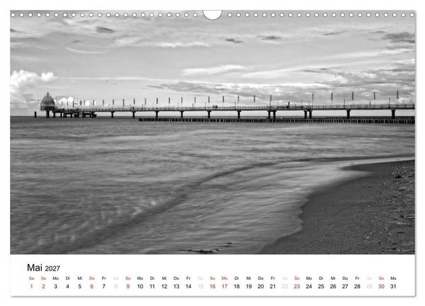 Produktbild: Ostseebad Zingst - Impressionen in Schwarz-Wei&szlig; (Wandkalender 2027 DIN A3 quer), CALVENDO Monatskalender