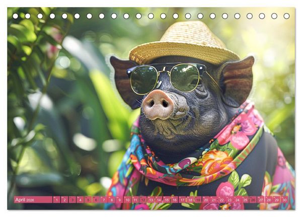 Produktbild: Big & Beautiful. Tierische Plus Size Models. Elefanten und Co. (Tischkalender 2026 DIN A5 quer), CALVENDO Monatskalender