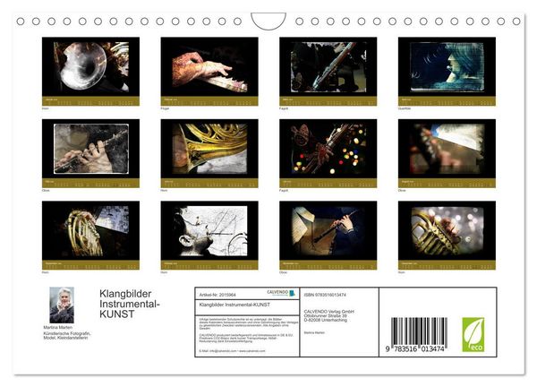 Produktbild: Klangbilder Instrumental-KUNST (Wandkalender 2026 DIN A4 quer), CALVENDO Monatskalender