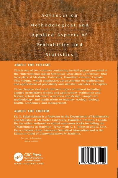 Produktbild: Advances on Methodological and Applied Aspects of Probability and Statistics