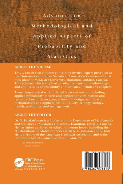 Produktbild: Advances on Methodological and Applied Aspects of Probability and Statistics