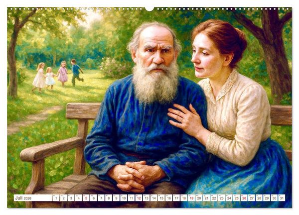 Produktbild: Leo Tolstoi (hochwertiger Premium Wandkalender 2026 DIN A2 quer), Kunstdruck in Hochglanz
