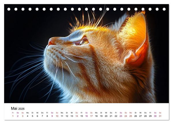 Produktbild: Katzenzauber - Samtpfoten im Jahreslauf (Tischkalender 2026 DIN A5 quer), CALVENDO Monatskalender