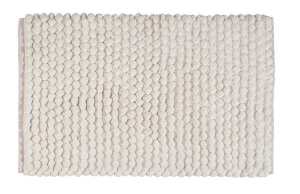 Badteppich Mod. Solivo, weiß, Polyester/Baumwolle, 50x80 cm, rutschhemmend beschichtet,