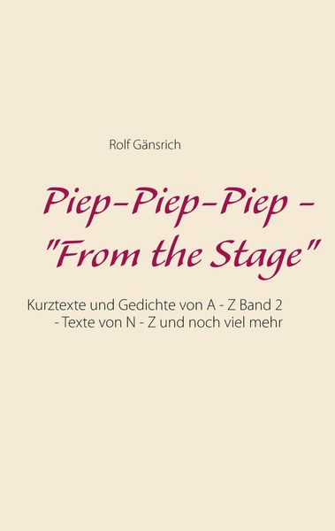 Produktbild: Piep-Piep-Piep - "From the Stage"