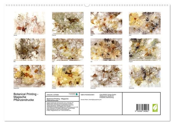 Produktbild: Botanical Printing - Magische Pflanzendrucke (hochwertiger Premium Wandkalender 2027 DIN A2 quer), Kunstdruck in Hochglanz