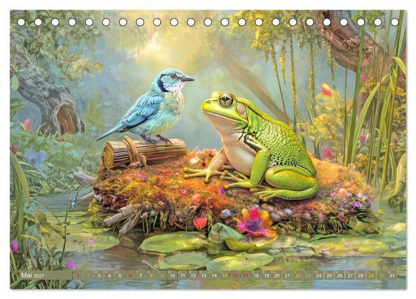 Produktbild: M&auml;rchenhafte charmante Fr&ouml;sche - Fantasiewerke (Tischkalender 2027 DIN A5 quer), CALVENDO Monatskalender