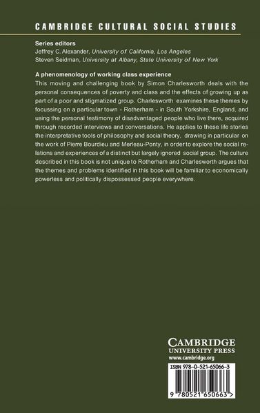 Produktbild: A Phenomenology of Working-Class Experience