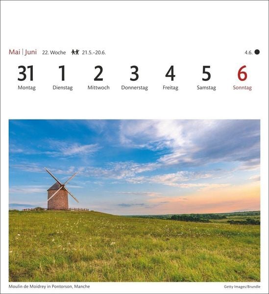 Produktbild: Bretagne & Normandie Sehnsuchtskalender 2027 - Wochenkalender mit 53 Postkarten