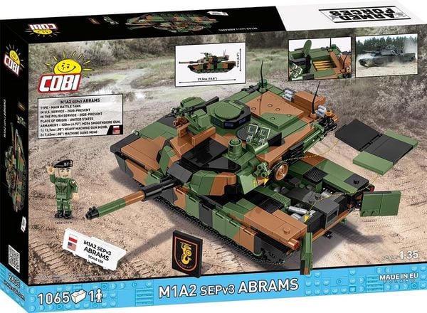 Produktbild: COBI Armed Forces 2633 - M1A2 SEPv3 Abrams PL, Bausatz 1:35, 1065 Klemmbausteine