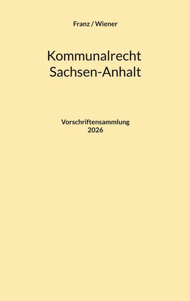 Produktbild: Kommunalrecht Sachsen-Anhalt