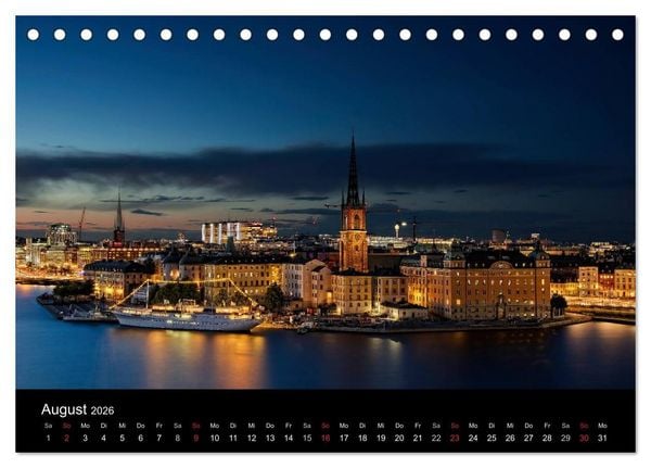 Produktbild: N&auml;chtliche St&auml;dte (Tischkalender 2026 DIN A5 quer), CALVENDO Monatskalender