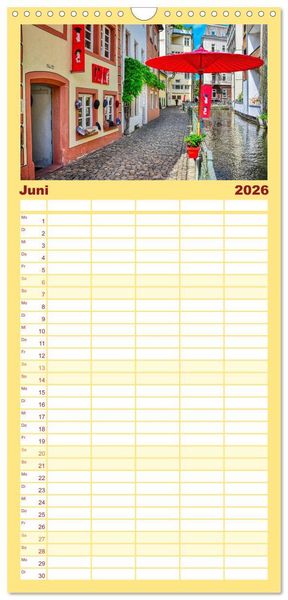 Produktbild: Familienplaner 2026 - Freiburg - Die entspannte Stadt im Breisgau mit 5 Spalten (Wandkalender, 21 x 45 cm) CALVENDO
