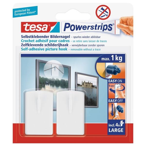 Produktbild: tesa Klebenagel Powerstrips wei&szlig; 2 St&uuml;ck