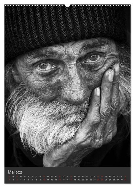 Produktbild: Obdachlos. Die Gesichter der Armut (Wandkalender 2026 DIN A2 hoch), CALVENDO Monatskalender