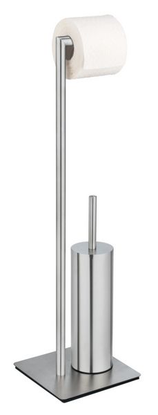 Produktbild: Stand WC-Garnitur Mod. Recco Edelstahl satiniert, WC-B&uuml;rste mit Silikon-B&uuml;rstenkopf