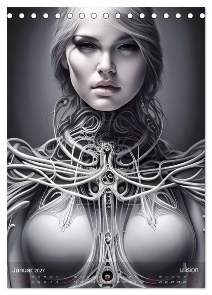Produktbild: Biomechanic Portrait - Sch&ouml;nheit zwischen Mensch und Maschine (Tischkalender 2027 DIN A5 hoch), CALVENDO Monatskalender