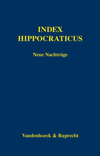 Produktbild: Index Hippocraticus. Neue Nachtr&auml;ge