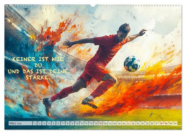 Produktbild: Fu&szlig;ball und Motivation (Wandkalender 2026 DIN A2 quer), CALVENDO Monatskalender