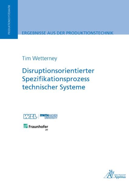 Produktbild: Disruptionsorientierter Spezifikationsprozess technischer Systeme