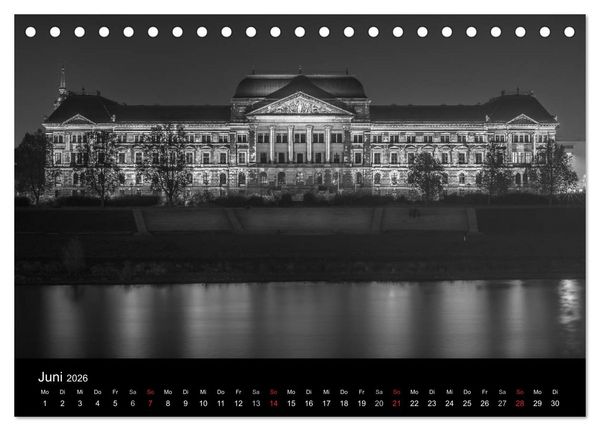 Produktbild: Dresden - Elbflorenz bei Nacht (Tischkalender 2026 DIN A5 quer), CALVENDO Monatskalender