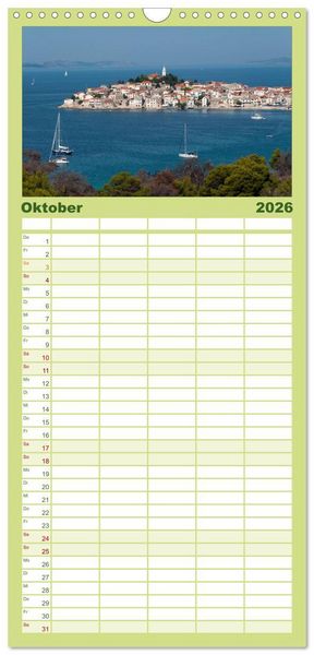Produktbild: Familienplaner 2026 - Kroatien mit 5 Spalten (Wandkalender, 21 x 45 cm) CALVENDO