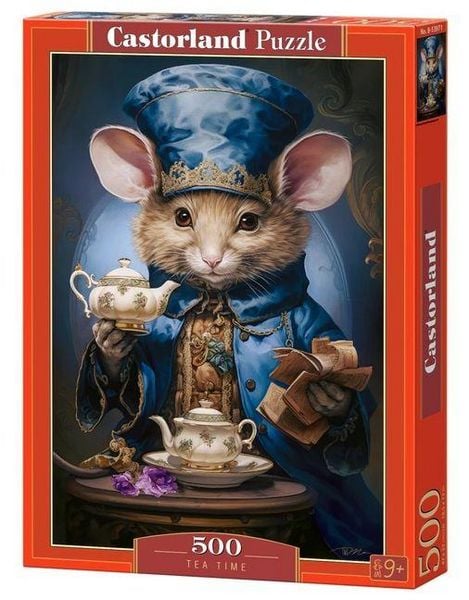 Castorland 500 Piece Jigsaw Puzzles, Tea Time, Art. Puzzle, Mouse and Small Teapot and Saucer, Adult Puzzle, Castorland B-53971