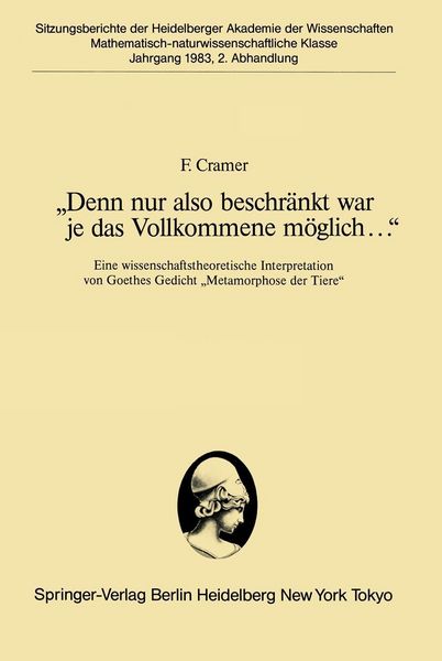 Produktbild: "Denn nur also beschr&auml;nkt war je das Vollkommene m&ouml;glich..."