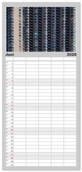 Produktbild: Familienplaner 2026 - Fassadenpoesie &ndash; Muster & Strukturen aus New York mit 5 Spalten (Wandkalender, 21 x 45 cm) CALVENDO