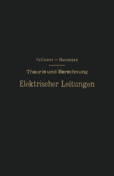 Produktbild: Theorie und Berechnung Elektrischer Leitungen