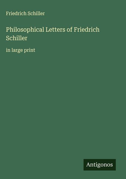 Produktbild: Philosophical Letters of Friedrich Schiller