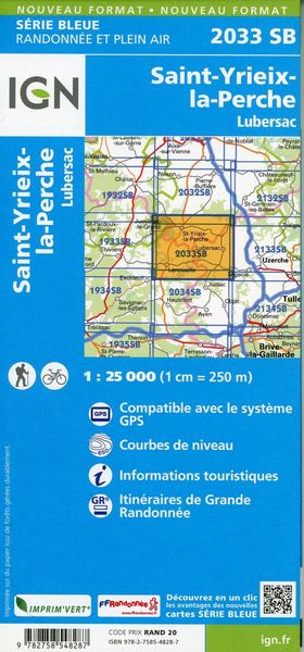 Produktbild: St-Yrieix-la-Perche-Lubersac 1:25 000