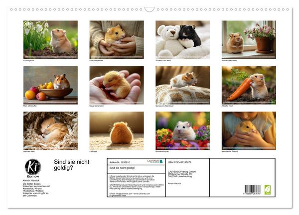 Produktbild: Sind sie nicht goldig? (Wandkalender 2026 DIN A2 quer), CALVENDO Monatskalender