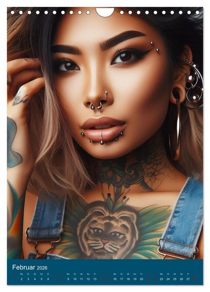 Produktbild: Tattoo und Piercing Women (Wandkalender 2026 DIN A4 hoch), CALVENDO Monatskalender