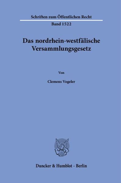 Produktbild: Das nordrhein-westf&auml;lische Versammlungsgesetz.