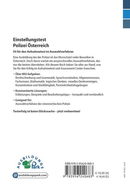 Produktbild: Einstellungstest Polizei &Ouml;sterreich