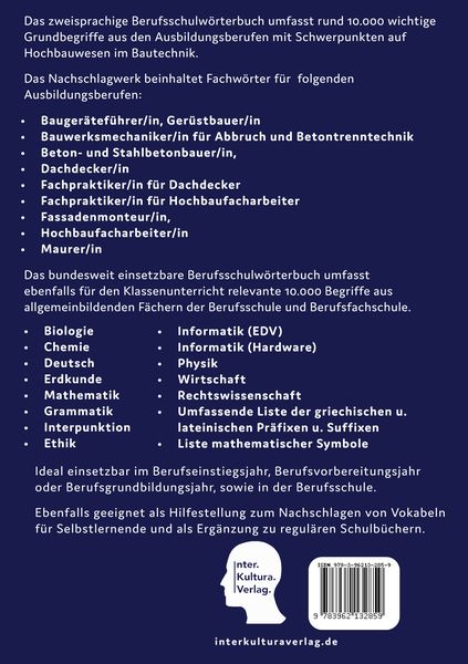 Produktbild: Berufsschulwtb Ausbildungsberufen Hochbauwesen/Dari