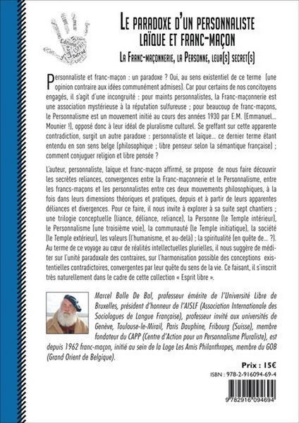 Produktbild: Le paradoxe d'un personnaliste la&iuml;que et franc-ma&ccedil;on