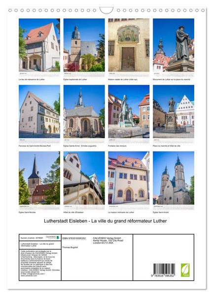 Produktbild: Lutherstadt Eisleben - La ville du grand r&eacute;formateur Luther (Calendrier mural 2026 DIN A3 horizontal), CALVENDO calendrier mensuel