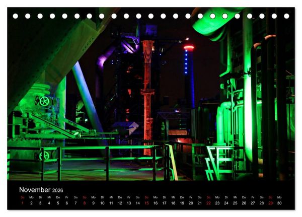Produktbild: Wenn es Nacht wird im Ruhrgebiet (Tischkalender 2026 DIN A5 quer), CALVENDO Monatskalender