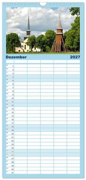 Produktbild: Familienplaner 2027 - Wundervolles Schweden mit 5 Spalten (Wandkalender, 21 x 45 cm) CALVENDO
