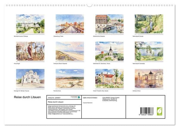 Produktbild: Reise durch Litauen (hochwertiger Premium Wandkalender 2027 DIN A2 quer), Kunstdruck in Hochglanz