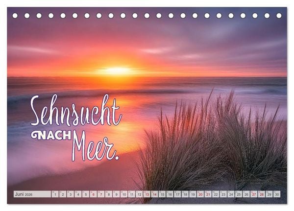 Produktbild: K&Uuml;STENZAUBER Sehnsucht nach Meer (Tischkalender 2026 DIN A5 quer), CALVENDO Monatskalender