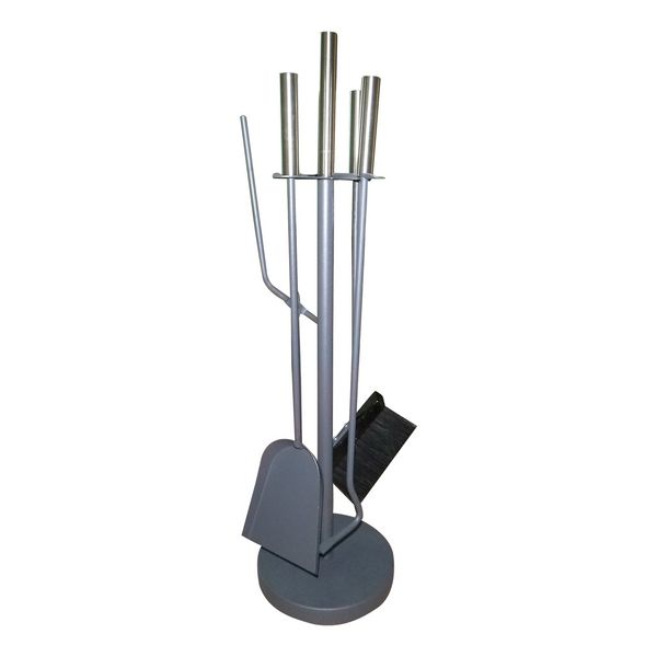 Produktbild: HTI-Living 5teiliges Kaminbesteck Adrik_02 Adrik Silber-Grau
