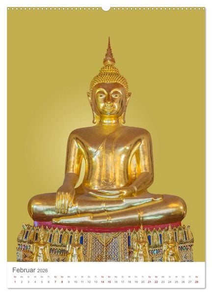 Produktbild: Buddha tr&auml;gt Gold (hochwertiger Premium Wandkalender 2026 DIN A2 hoch), Kunstdruck in Hochglanz