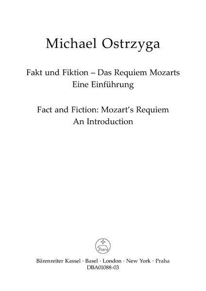 Produktbild: Fakt und Fiktion - Das Requiem Mozarts